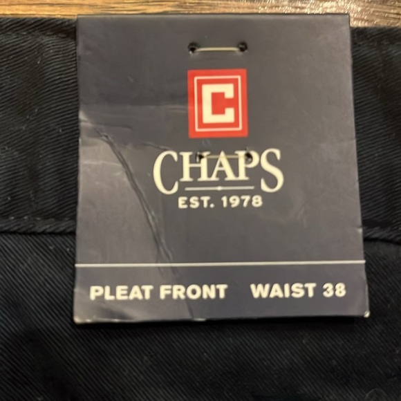 Chaps Men’s Pleat Front Shorts Navy Blue Size 38 - Picture 4 of 6